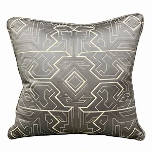 Plutus Brands PBRA2335-2036-DP - Geometric Luxury Throw Pillow in Silver and Moss
