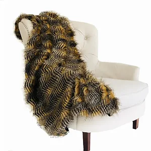 Plutus Brands PBEZ1779-6096-TC - Plutus Porcupine Mocha Faux Fur Luxury Throw Blanket