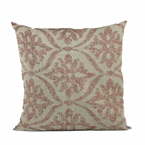 Plutus Brands PBRA2410-2020-DP - Plutus Jacquard Luxury Throw Pillow with Red Floral Design