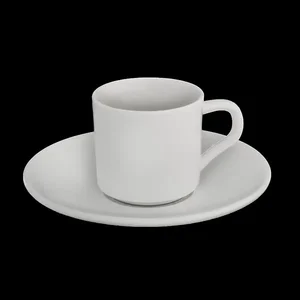 Wilmax WL-993007/AB - Set of 6 Porcelain Coffee Cups & Saucers - 3 FL OZ