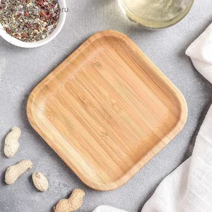 Wilmax WL-771019/A - Set of 12 Eco-Friendly Bamboo Square Plates - 6x6 Inches