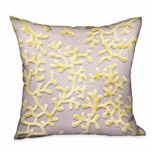 Plutus Brands PBDU1902-2424-DP - Elegant Yellow and Cream Floral Throw Pillow