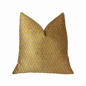 Plutus Brands PBRA2319-2222-DP - Yellow and Beige Double-Sided Luxury Throw Pillow