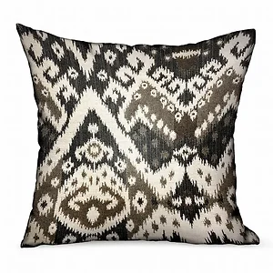 Plutus Brands PBRAO127-1616-DP - Luxury Ikat Brown Outdoor/Indoor Throw Pillow - 16"