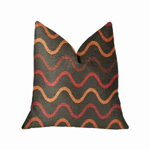 Plutus Brands PBRA2305-1818-DP - Plutus Serenity Flow Gray and Orange Luxury Pillow