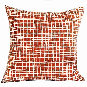 Plutus Brands PBRA2259-2030-DP - Luxury Orange and Beige Throw Pillow - Geometric Design