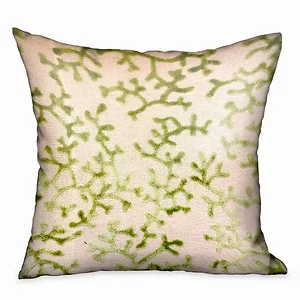 Plutus Brands PBDU1903-2020-DP - Apple Green Floral Luxury Throw Pillow - 20" x 20"