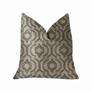 Plutus Brands PBRA2247-2626-DP - Plutus Luxury Double Sided Geometric Throw Pillow - Black/Beige