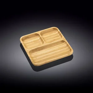 Wilmax WL-771221/A - Set of 8 Square Divided Dish - 8.5" x 8.5" | Bamboo