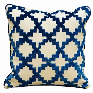 Plutus Brands PBRA2332-1616-DP - Plutus Luxury Double-Sided Geometric Throw Pillow in Blue