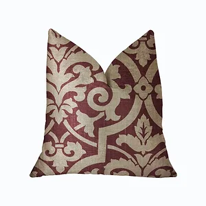 Plutus Brands PBRA2277-2626-DP - Plutus Luxury Throw Pillow in Red and Beige - 26"x26"