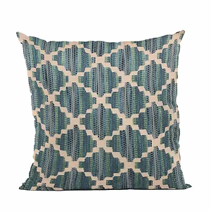 Plutus Brands PBRA2446-2020-DP - Plutus Blue Zig Zag Cut Diamond Luxury Throw Pillow 20"