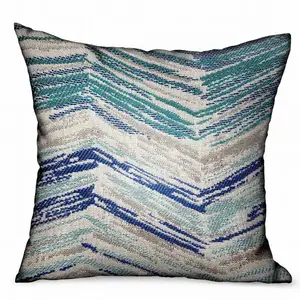 Plutus Brands PBRAO116-2020-DP - Chevron Outdoor/Indoor Throw Pillow - Blue