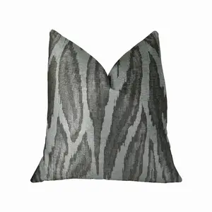 Plutus Brands PBRAZ396-1220-DP - Luxury Gray Silver Ivory Handmade Pillow - Plutus Agate Design