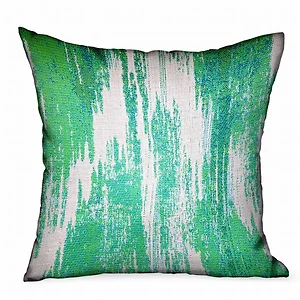 Plutus Brands PBDUO115-1616-DP - Plutus Green Ikat Outdoor/Indoor Throw Pillow - 16"