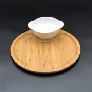 Wilmax WL-555021 - Bamboo and Porcelain Soup and Dessert Set for One