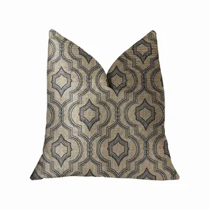 Plutus Brands PBRA2247-2424-DP - Elegant Black and Beige Geometric Throw Pillow