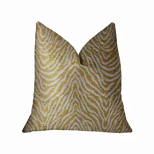 Plutus Brands PBRA2318-2424-DP - Elegant Yellow and Beige Double-Sided Throw Pillow