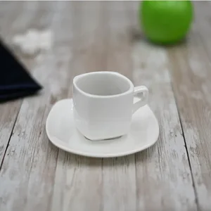 Wilmax WL-993041/AB - [Set of 6] 3 FL OZ | 90 ML Elegant Coffee Cup & Saucer