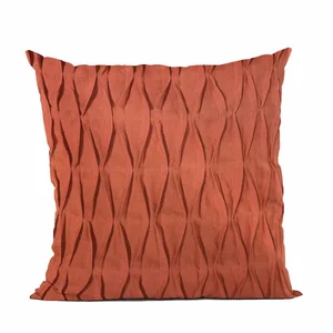 Plutus Brands PBRA2428-2026-DP - Luxury Red Tucked Solid Color Throw Pillow - 20" x 26"