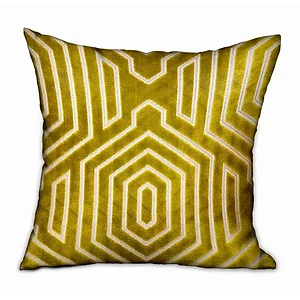 Plutus Brands PBRA2347-1616-DP - Luxury Geometric Velvet Throw Pillow in Goldenrod