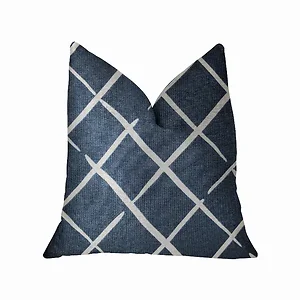 Plutus Brands PBRA2232-2626-DP - Plutus DaVinci Blue and White Throw Pillow - Luxury Design