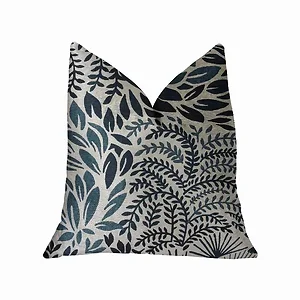 Plutus Brands PBRA2219-2026-DP - Elegant Blue and Beige Floral Luxury Throw Pillow