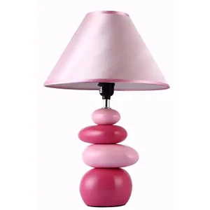 All The Rages Inc LT3051-PNK - Charming Pink Ceramic Table Lamp with Fabric Shade