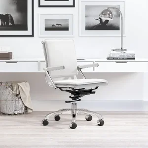 Zuo Modern Contemporary Inc 215214 - Ergonomic Lider Plus Office Chair in White and Silver