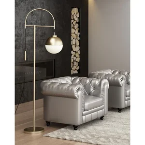 Zuo Modern Contemporary Inc 56053 - Mid-Century Arc Floor Lamp with Frosted Glass Shade