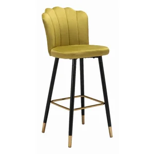 Zuo Modern Contemporary Inc 109226 - Zinclair Glam Yellow Bar Chair with Steel Legs