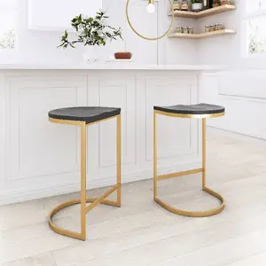 Zuo Modern Contemporary Inc 102046 - Elegant Louis Counter Stool Set in Black & Gold