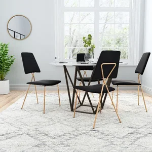Zuo Modern Contemporary Inc 101464 - Elegant Black & Gold Dining Chairs - Set of 2