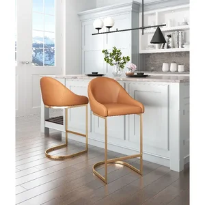 Zuo Modern Contemporary Inc 101973 - Elegant Tan Counter Chair with Gold Base