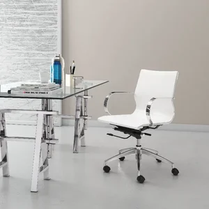 Zuo Modern Contemporary Inc 100375 - Elegant White Glider Low Back Office Chair with Lumbar Support