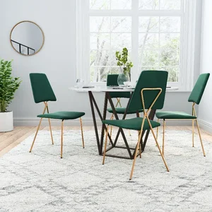 Zuo Modern Contemporary Inc 101465 - Vintage Green & Gold Dining Chairs - Set of 2