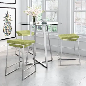 Zuo Modern Contemporary Inc 300036 - Elegant Green Lids Counter Stool Set for Modern Spaces