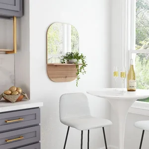 Zuo Modern Contemporary Inc A12208 - Elegant Gold & Brown Mirror Shelf for Home Decor