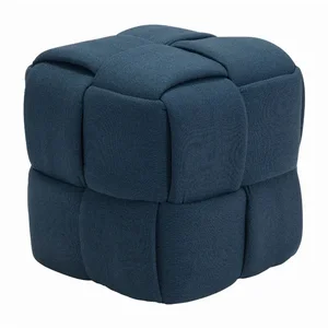 Zuo Modern Contemporary Inc 100640 - Navy Checks Square Ottoman for Stylish Seating