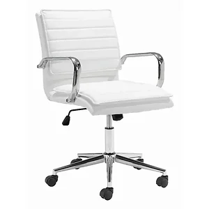 Zuo Modern Contemporary Inc 109006 - Modern White Partner Office Chair with Chrome Base