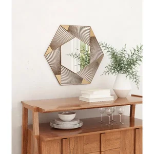Zuo Modern Contemporary Inc A12205 - Elegant Gold Hexagonal Wall Mirror