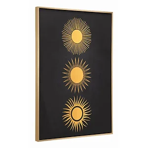 Zuo Modern Contemporary Inc A12249 - Elegant Three Suns Canvas Wall Art in Gold & Black