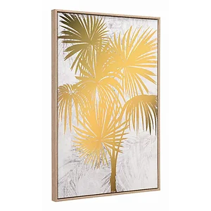 Zuo Modern Contemporary Inc A12250 - Gold & White Gulf Fern Canvas Wall Art with Frame