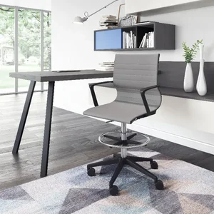 Zuo Modern Contemporary Inc 102012 - Gray Stacy Drafter Office Chair with Adjustable Footrest