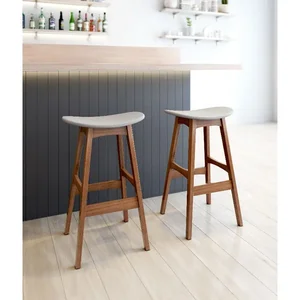 Zuo Modern Contemporary Inc 100957 - Allen Barstool Set (2) - Gray Upholstered with Walnut Base