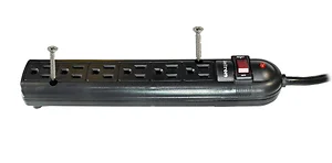 Weltron WSP-600PLF-3BK - 6-OUTLET BLACK PLASTIC SURGE PROTECTOR W/ FULL 3 LINES SURGE; 750 JOULES; EMI/RF
