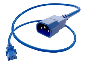 Unc Group Llc PWCD-C13C14-15A-03F-BLU - POWER CORD C13 - C14, 14AWG, 15AMP, 250V, HEAVY DUTY SJT JACKET, BLUE, 3FT, IEC