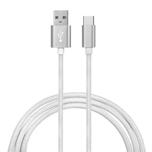 Ematic EUTC103WH - 10ft Woven USB-C to USB-A Charge and Sync Cable - White