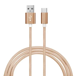 Ematic EUTC604GL - 6 Feet Gold USB-C to USB-A 2.0 Charge & Sync Cable
