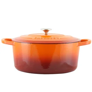 Crock-pot 109474.02 - Crock Pot 7 Quart Enameled Cast Iron Dutch Oven - Sunset Orange